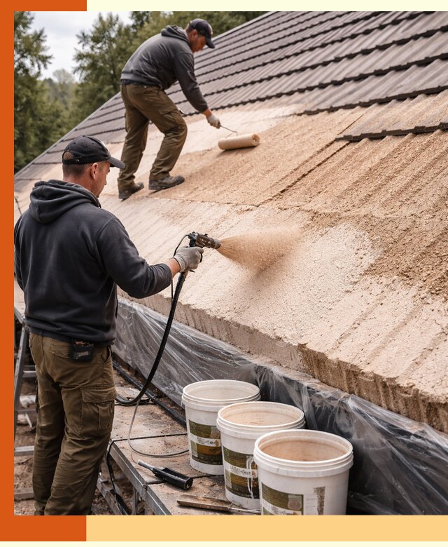 Утепление кровли жидкой пробкой в Топках для домов и зданий
